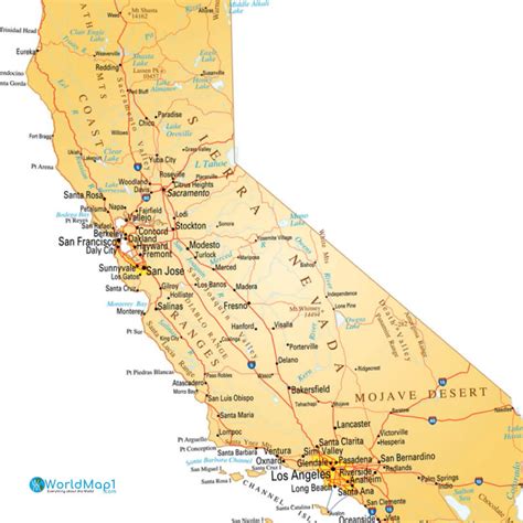 Map Of California Major Cities