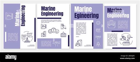 Marine Engineering Brochure Template Nautical Industry Job Flyer Booklet Leaflet Print Cover Design With Linear Icons Vector Layouts For Stock Vector Image Art Alamy