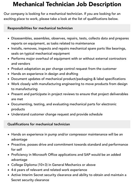 Mechanical Maintenance Technician Jobs In Riyadh 2025 Job Advertisement