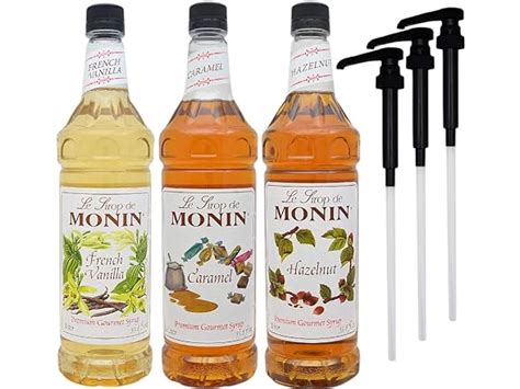 Monin Syrups 1 Liter Bottles 3Pk W Pumps Monin Syrups 1 Liter Bottles 3Pk W Pumps