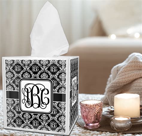 Monogrammed Damask Tissue Box Cover Personalized Youcustomizeit