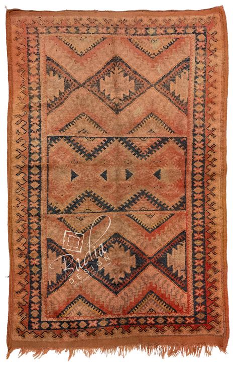 Moroccan Red Medium Size Rug With Geometric Designs From Badia Design Inc