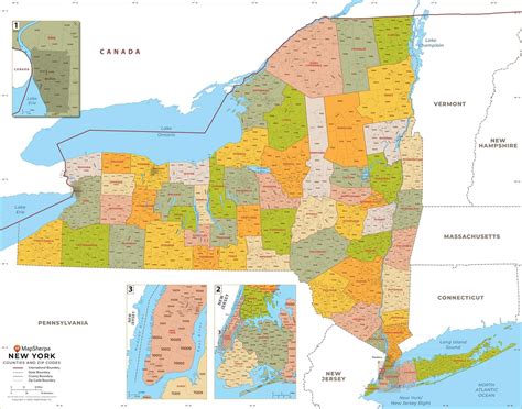 New York 3 Digit Zip Code Map With Counties Vector Map New York 3 Digit Zip Code Map With Counties Vector Map