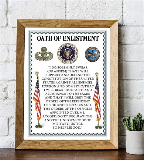 Oath Of Enlistment U S Military Wall Art 8X10 Amluxgifts Oath Of Enlistment U S Military Wall Art 8X10 Amluxgifts