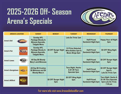 Off Season Specials 2025 2026