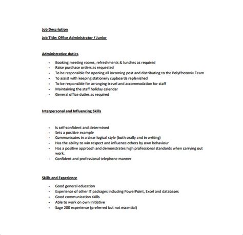 Office Administrator Job Description Templates 11 Free Sample Example Format Download Office Administrator Job Description Templates 11 Free Sample Example Format Download