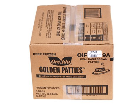 Ore Ida Golden Patties 2 8 Lb Bag Each