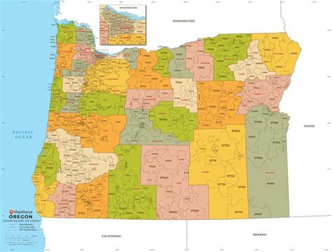 Oregon Zip Code Map American Map Store Oregon Zip Code Map American Map Store