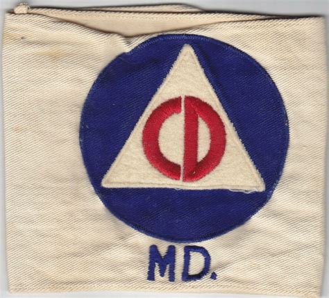 Original Wwii Us Civil Defense Armband Maryland Felt On Twill