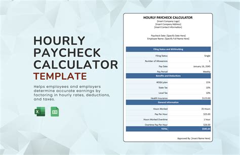 Paycheck Calculator Hourly Employee Paycheck Calculator