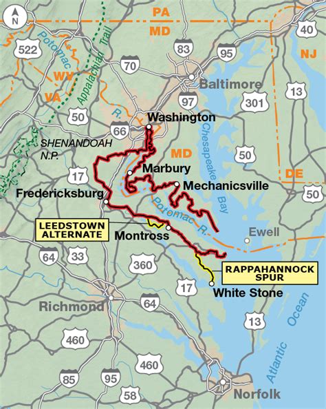 Potomac River Physical Map Potomac River Physical Map
