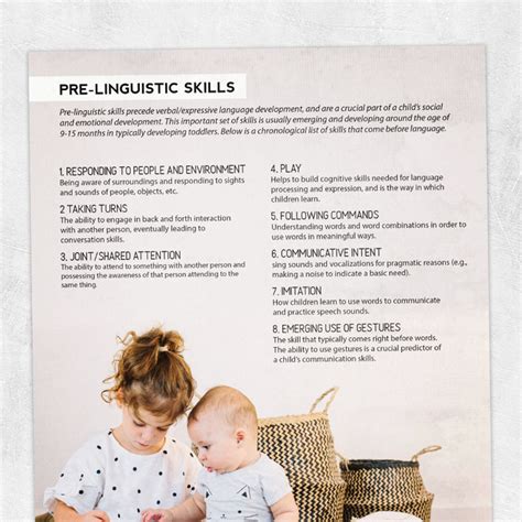 Pre Linguistic Skills Adult And Pediatric Printable Resources For Speech And Occupational Therapists