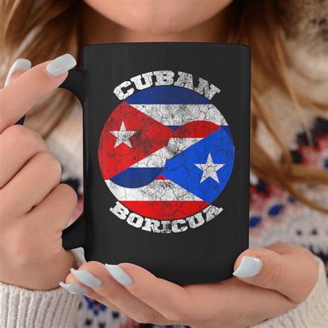 Puerto Rico And Cuba Flag Half Boricua Half Cuban Coffee Mug Monsterry Au