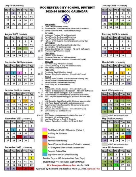 Rochester City School District Calendar 2023 2024 Rochester City School District Calendar 2023 2024