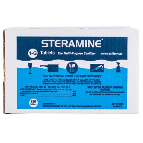 S150e48 Steramine Sanitizer Tablets Sanitabs 150 Count Restaurant Equippers S150e48 Steramine Sanitizer Tablets Sanitabs 150 Count Restaurant Equippers