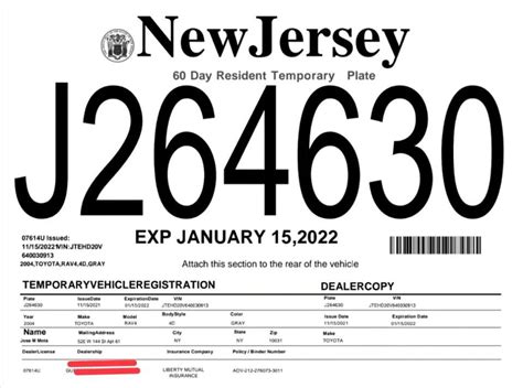 Sacar Placas Temporales En New Jersey Sacar Placas Temporales En New Jersey