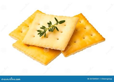 Square Cheese Crackers Isolated On White Background Concept Of Snack Square Cheese Crackers Isolated On White Background Concept Of Snack