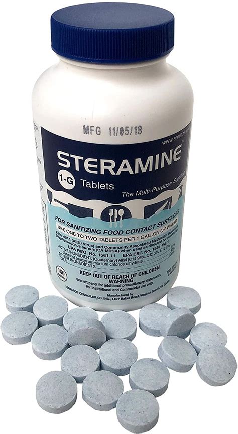 Steramine Sanitizer Tablets 6 150 Steramine Sanitizer Tablets 6 150