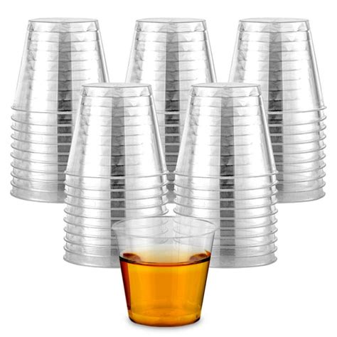 Stock Your Home 100 Pack Mini Plastic Shot Glasses 1Oz Clear