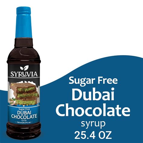 Syruvia Sugar Free Dubai Chocolate Coffee Syrup No Calorie Coffee Sauce For Coffee Lattes Shakes Smoothies Desserts 25 4 Fl Oz