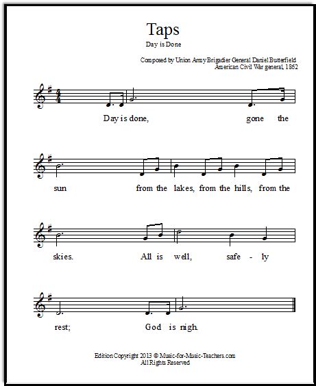 Taps Trumpet Music Arranged For Piano Free Sheet Music Taps Trumpet Music Arranged For Piano Free Sheet Music