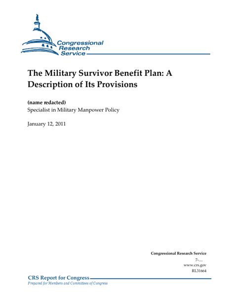 The Military Survivor Benefit Plan A Description Of Its Provisions Everycrsreport Com The Military Survivor Benefit Plan A Description Of Its Provisions Everycrsreport Com