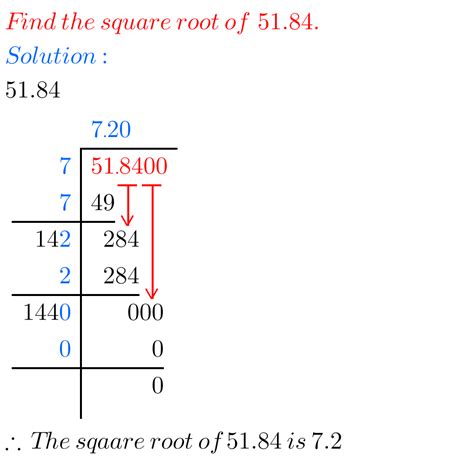 The Square Root Of 51 84 Maths Glow The Square Root Of 51 84 Maths Glow