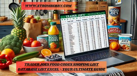 Trader Joes Food Codes Shoping List Database List Excel