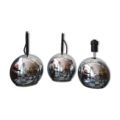 Trois Spots Eyeball En M Tal Chrom 1970 Selency