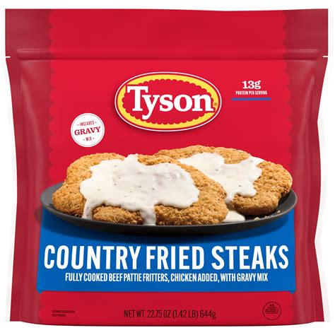 Tyson Frozen Country Fried Steaks With Gravy Mix 22 75 Oz Kroger Tyson Frozen Country Fried Steaks With Gravy Mix 22 75 Oz Kroger