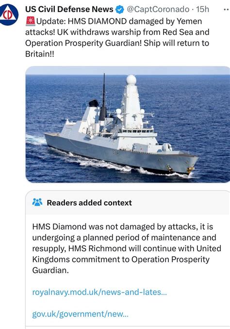 Us Civil Defense News Captcoronado Claims That A British Warship Has